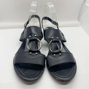 Frye Rachel Harness Black Leather Sandals